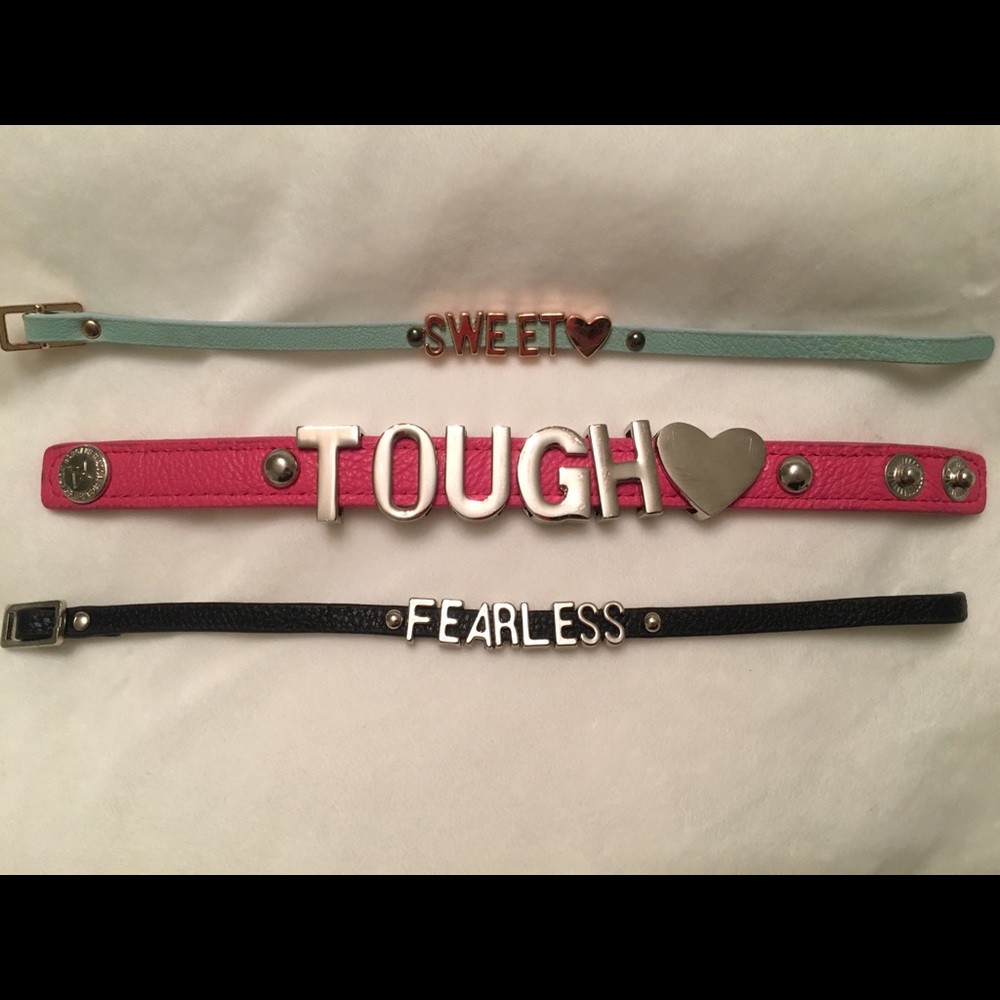 3 leather cuff bracelets